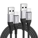 Cable USB C,[2Pack,2M+2M] Cable Carga Rápida y Sincronización Cargador para Samsung Galaxy S22 S23 Ultra S21 S20 S10 S9 S8 Plus,Samsung A12 A32 A52 A52S A72 A51 A71 A20e A13 A33 A53