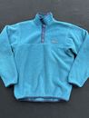 Patagonia Vintage Snap T Fleece Turquoise Aqua Teal Blue Men Size Small USA Made