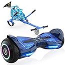 EVERCROSS Hoverboards con sedile da 6,5 pollici, Hoverboards Bluetooth abilitato per app, Go Kart con 3 luci a pedale, Self balance scooter Compleanno Bambini Adulti