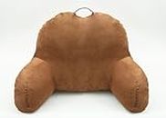 Brown Microsuede Bed Rest Reading Pillow & Support Bed Backrest Pillow with Arms - Bedrest Pillow, Bed Rest Lounger Makes A Comfy and Therapeutic Cuddle Buddy, Bed Pillow for Sitting Up