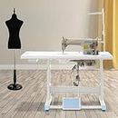 LENJKYYO Industrial Sewing Machine, Upholstery Sewing Machine w/Servo Motor, 550W Heavy-Duty Commercial Sewing Machine for Tailors/Fashion Designers/Alteration Stores/Home (No Table Stand)