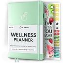Life & Apples Wellness Planner - Food Journal and Fitness Diary with Daily Gratitude and Meal Planner for Healthy Living and Self-Care - Track Weight Loss Diet and Health Goals - Undated, Mint