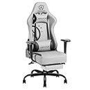 JOYFLY Gaming Chair, Gaming Chair with Footrest Ergonomic High Back Office Chair for Adults Teens, Racing Style Gamer Chair with Lumbar Support and Reclining Back, 350lbs Capacity, Grey
