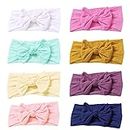 Prohouse 8PCS Super Stretchy Knot Nylon Baby Headbands For Newborn Baby Girls Infant Toddlers Kids