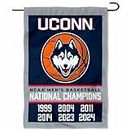 Connecticut Huskies 6 Time Basketball National Champions Double Sided Garden Banner Flag