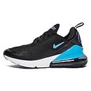 Nike boys Air Max 270 Shoes, Black/Blue Lightning/White, 7 US