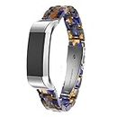 Ayeger Resin Band Compatible with Fitbit Alta/Alta HR/Ace,Women Men Resin Accessory Silver Buckle Band Wristband Strap Blacelet for Fitbit Alta/Alta HR/Ace Smart Watch Fitness(Blue)