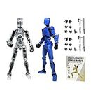 2 PCS Movable Multi-Jointed Robot 3D Printed Lucky Toys Model Full Body Activity Robot Action Figures Body Desktop Decoration (B)