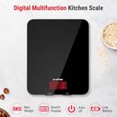 Digital Kitchen Weighing Scales Tempered Glass Backlit LCD Display Portable 5KG