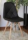 Finch Fox Eames Replica Cushioned Dining Chair/Cafe Chair/Side Chair/Accent Chair (Black) Color