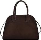 Suede Tote Bag, Women Suede Purse Tote Bag Vintage Top Handle Bag Fashion Retro Shoulder Satchel Bag (01)