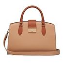 Miraggio Ellen Solid Handbag for Women with Adjustable & Detachable Sling/Crossbody Strap (Tan)