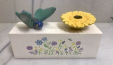 Nora Fleming Mini Holder FOR MINIS engraved wood display stand Wildflower Bloom