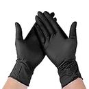 GetFit Black disposable gloves nitrile for tatoo artist and food handling (Pack of 100 Black (Medium))