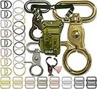 DIY Crafts (5 Sets, Chrome Gold) Iron Lobster Claw Clasps Swivel LanyardsTrigger Snap Hooks Strap, D Rings Slide Buckle for Keychain, Bags and Jewelry Findings Check Choice