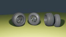 1/24 Ruedas de coche musculosas neumáticos discos de freno para diorama o diecast SIN PINTAR