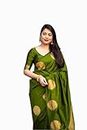 Avantika Fashion Women's Kanjivaram Soft Pure Silk Banarasi Sarees With Blouse Piece (5148-MEHENDI)