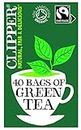 Clipper Organic Pure Green Tea Bags | Box of 40 Teabags | Organic Tea for Home & Office | Eco-Conscious, Fair Trade Tea | Natural, Unbleached, Plant-Based, Compostable & Biodegradable Tea Bags