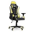Mc Haus Gameplay Pro Chair Yellow - Silla Gaming ergonómica de Cuero sintético con reposabrazos Acolchados Color Amarillo