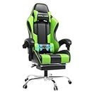 GTPLAYER Gaming Chair with Footrest, Computer Chair with Massage Lumbar Support, Height Adjustable Gaming Chair with 360° Swivel Seat and Headrest for Office or Gaming, Green