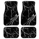 JEOCODY Black Marbles Print Car Floor Mats Universal Fit Anti-Slip Cushion Set of 4 Piece All-Weather Automotive Front & Rear Foot Carpets, Heavy Dust Protection Car Mats Vehicle Accessories