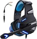 Gaming Headset for PS4 Xbox One PC, Micolindun Over Ear Gaming Headphones with Noise Cancelling Microphone Volume Control RGB LED Light, for PC Laptop Mac Tablet Smart Phone