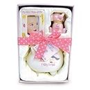 Baby Essentials 3 Piece Girl Ceramic Gift Set in White/Pink