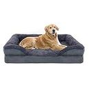 Orthopedic Dog Bed, Dog Bed for Large Dogs, Bolster Pet Bed Couch with Removable Washable Cover, Egg Foam and Nonskid Bottom