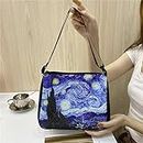 Van Gogh Works Print Bolsos Crossbody Bag Mujeres - Starry Night Art Canvas Ladies Underarm Bag Totes Con Cremalleras, Casual Shoulder Bags Wallet School Work Travel Citas Girls Gifts, Como Se Muestr