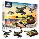Webby 4 in 1 Military ABS Building Blocks Kit, Adventure Play Set, Fun Creative Toy Set for 5+ Years Kid (122 Pcs) Multicolor