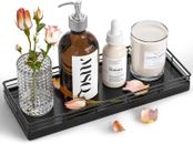 Oak Bathroom Tray for Counter, 11.2" Wooden Vanity Tray for Perfume Jewelry Make