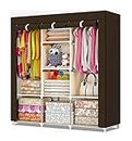 Advance 6+2 Shelves Design Portable Collapsible Wardrobe for Storage Cloth and Gift Item, Special for Hostel Boys and Girl. Standard Color Brown