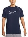 Nike Pro Dri-FIT Men's Tight Fit Short-Sleeve Top, Obsidian/Gray, Large
