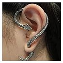 Inilbran Punk Snake Cuff Earrings Silver Snake Cuff Wrap Crawler Earrings Vintage Snake Crawler Climber Earring Gothic Animal Studs Earrings Jewelry For Women And Girls