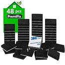 Square Felt Pads for Chair Legs, Square Felt Furniture Pads 1 inch 48 Pieces Pack Black, Square Furniture Pads for Hardwood Floor 5mm Thick