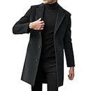 LCMTWX Winter Jackets for Men Jackets Coat Leisure Plus Size Hat Zip Pocket Cotton-padded Warm Soft Hooded Jacket Coat, Dark Gray-d, X-Large