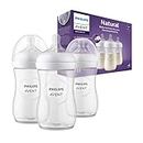 Philips Avent Lot de 3 biberons à Réponse Naturelle de 260 ml sans BPA, pour les bébés de 1 mois et + (modèle SCY903/03)