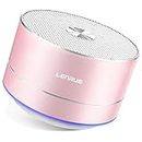 LENRUE Bluetooth Speaker, Mini Portable Speakers with LED Lights, Enhanced Bass, Built-in Mic, 5 Hour Playtime, Wireless Speaker for iPhone, iPad, Samsung, Laptops, Tablets, Car, Home (Rose Gold)