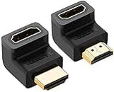 WETEK HDMI Male to Female Adapter 2 Pack 90 and 270 Degree Upward Angle HDMI to HDMI Converter, 4K 3D HDMI Extender for Roku,PS3,PS4,Fire Stick,Chromecast, Nintendo Switch,HDTV,Laptop,Xbox