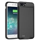 Battery Case for iPhone 8 Plus/7 Plus/6s Plus/6 Plus, Newest 10000mAh Rechargeable Portable Extended Charger Case Compatible with iPhone 8 Plus/7 Plus/6s Plus/6 Plus (5.5 inch) Charging Case (Black)
