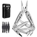 BIBURY Multi-Tool, 21 in 1 Multitools Pliers with Rope Cutter, Can Opener, Screwdriver, EDC Tools for Camping, Outdoor Activities, Repairing (Shiny)