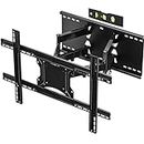 BONTEC TV Wall Bracket for 37-80 inch LED LCD Flat & Curved Screen, Swivel Tilt TV Wall Mount Full Motion, Heavy Duty Strong Solid Dual Arms up to 65KG, Max VESA 600x400mm, with HDMI Cable