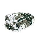 OHS Coperta in pile per divano, a quadri verde, spessa e calda, per l'inverno, ultra morbida, comoda coperta autunnale, coperta verde, 150 x 200 cm