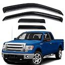 Lightronic WV94738 Outside-Mount Side Window Deflectors & Visors Rain Guard, Dark Smoke, 4-Pieces Set, Fits 2004-2014 Ford F-150 SuperCab (EXCLUDES 2004 F-150 Heritage)