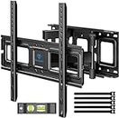 PERLESMITH Full Motion TV Wall Mount for 26-65 inch TVs up to 99lbs, Tilt Swivel Extension Wall Mount TV Bracket with Dual Articulating Arms, TV Mount Max VESA 400x400mm for Flat Curved Screen