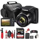 Canon PowerShot SX420 is Digital Camera (Black) (1068C001) + 64GB Memory Card + Card Reader + Deluxe Soft Bag + Flex Tripod + Hand Strap + Memory Wallet + Cleaning Kit (Renewed)