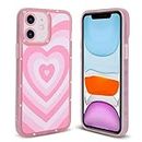 OOK Soft Case for iPhone 11 All Round Shock Absorption Protection Flexible TPU Cover with Heart Design Anti-Scratch Slim iPhone 11 Case for Women Girls - Pink