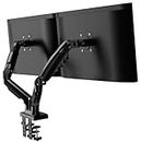 Invision Dual Monitor Arm Desk Mount for 19 to 32 Inch Screens - VESA 75 & 100mm Desk Clamp Stand - Tool Free Height Adjustment with Tilt Swivel Rotate - Increased Load Capacity from 2-9kg (MX400)