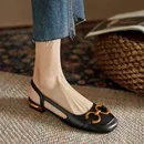 Zapatos mujer französisch vintage frauen sandalen sommer 2023 neue elegante schuhe mit niedrigen