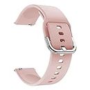 ACM Watch Strap Silicone Belt compatible with Pebble Polar Smartwatch Sports Hook Band Creame Pink